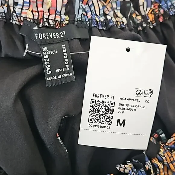 Forever 21 Multicolor Sleeveless Mini Shift Women's Dress Medium NWT - Picture 10 of 11